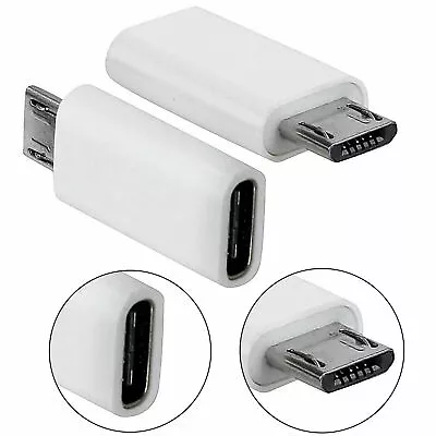 Female Type C USB-C Port To Micro Male Plug Adapter Cable Converter Charger OTG • £2.66