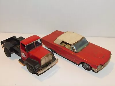 Vintage Bandai Tin Friction Lot Ford Thunderbird & Semi Truck • $9.99