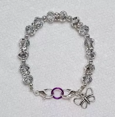 Silver AB Crystal Rondelle Beads Medical Alert ID Replacement Bracelet 6.5  • $9.50