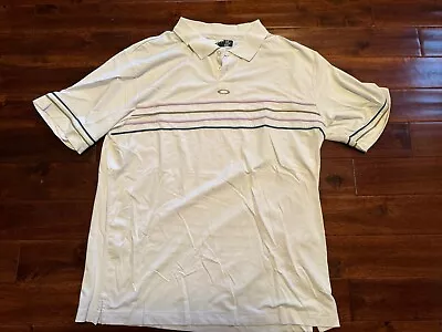 Oakley Shirt Mens Large Short Sleeve Golf Polo Lightweight Regular Fit Super Rad • $9.99