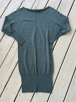 Club Monaco Women Size Small Green Italian Merino Wool Sweater Dress Boho • $16.99