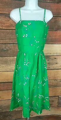 Vibrant & Lively Vintage Green Malia Of Honolulu Knee Length Fit Flare Sundress • $55