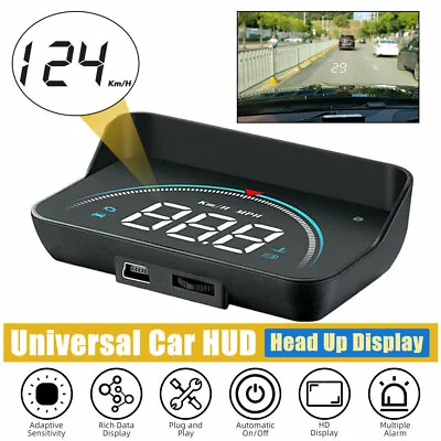 Car HUD Head Up HD Digital Display Over Speed Warning OBD2 Speedometer Projector • $33.78