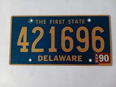 1990 Delaware License Plate 421696 The First State • $14.99