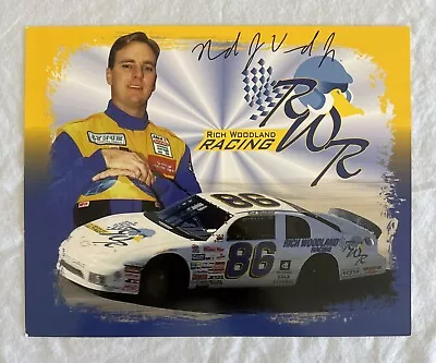 Rich Woodland Racing Autographed Photo Card Promo Signed Race Car Driver 8”x10” • $25