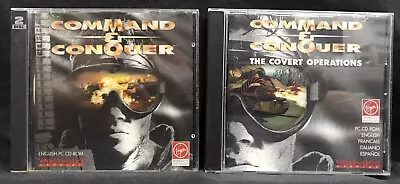 COMMAND & CONQUER (1995) Plus COVERT OPERATIONS (1996) PC GAMES GC FREE POST • $24.95