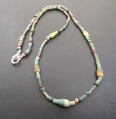 NILE  Ancient Egyptian Amulet Mummy Bead Necklace Ca 600 BC • $75