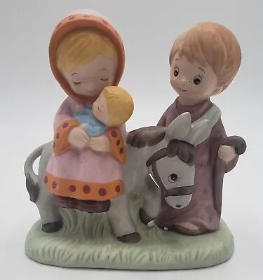 Vtg Joseph Mary And Baby Jesus With Donkey Figurine 5608 Homco • $7