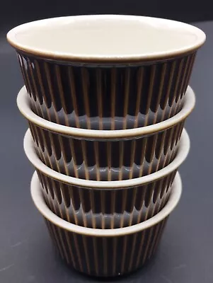 Villeroy & Boch Brown Ware Fluted 4 Ounce Ramekins Lot Of 4 Of Luxembourg • $38