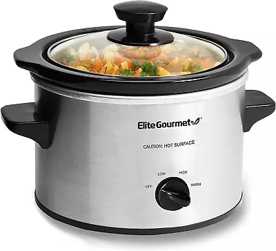 Small Slow Cooker Stainless Steel Crock Pot Mini Kitchen Appliance Portable New • $21.99