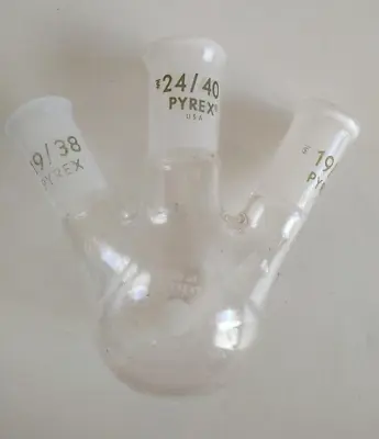 PYREX 24/40 19/38 100ml 3-Neck Vacuum Distillation Flask Lab Glass Beaker • $17