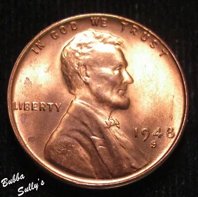 1948 S Lincoln Cent UNCIRCULATED Red/Brown • $4.81