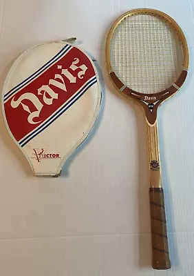 Vintage TAD Davis Hi-Point WOODEN TENNIS RACQUET With Cover. • $15