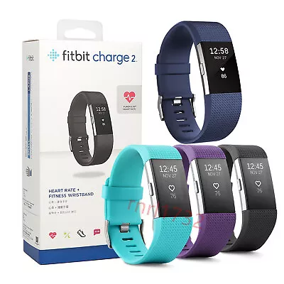 Fitbit Charge 2 HR Heart Rate Monitor Fitness Wristband Tracker Purple Blue -S L • $108.77