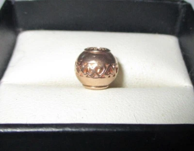 $65 • Buy PANDORA Essence Charm - CARING Rose Gold Metal Charm With Hearts - 786203