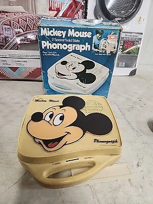 Vintage Mickey Mouse Record Player -1980s 63014 W/ Box • $89.99