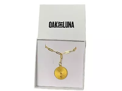 OAK AND LUNA Tyra Initial  S  Medallion Necklace 18  - Gold Vermeil Retail $200 • $94.50