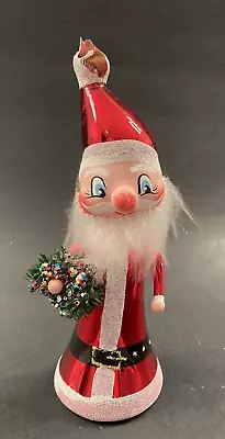 De Carlini VTG Italian Blown Glass Santa W/Wreath Christmas Ornament Italy READ • $49.99