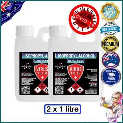 Isopropyl Alcohol IPA 100% Pure Isopropanol Rubbing Alcohol VIRUS KILLER 2x1ltr • $17.80