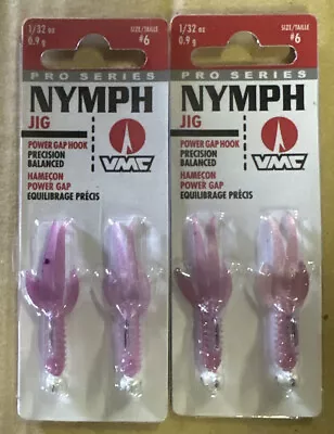 2 Packs VMC Pro Series Nymph Jig Ultra Glow 1/32 OZ Purple Pearl • $9.99