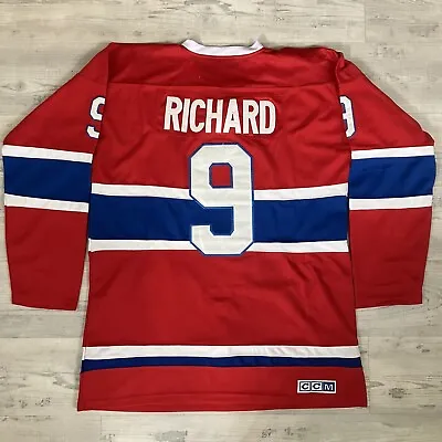 CCM Vintage Hockey Maurice Richard Jersey Montreal Canadiens NHL Red Size 56 EUC • $249.99