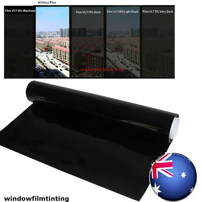 $7.43 • Buy Blackout Window Film Total Privacy Protector 5%VLT 35%VLT Glass Cover UV Blocker