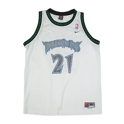 £21.99 • Buy NIKE TEAM Timberwolves 21 Basketball Garnett USA Jersey White Sleeveless Mens XL