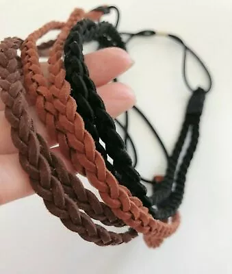 $9.77 • Buy Women Girl Braided Suede Leather Bohemian Braided Beach Hair Band Headband Wrap