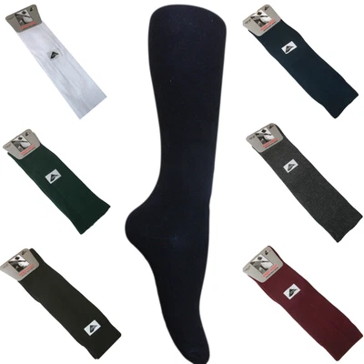 £4.69 • Buy 3 Pairs GIRLS 78% COTTON COLOURED SCHOOL KNEE HIGH SOCKS