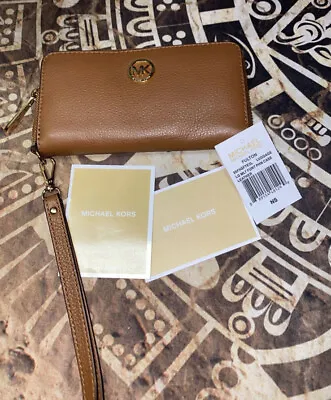 Michael Kors Fulton Luggage Leather Clutch Wallet • $70