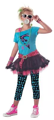 California Costumes - 80's Valley Girl - Child Costume Small 6-8 Turquoise/Black • $31.22