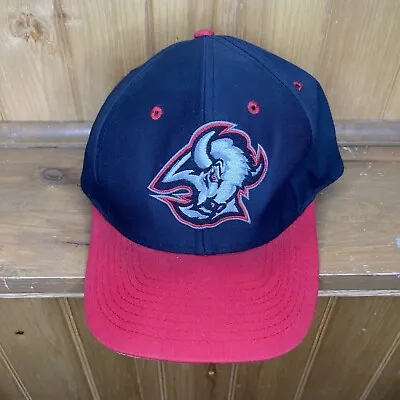 Vintage Buffalo Sabres Hat Cap Snapback Black Red Goat Head Logo7 NHL Hockey 90s • $39.99