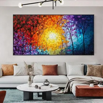 Abstract Colorful Tree Canvas Wall Art Print Canvas Poster Canvas Painting Decor • $5.69