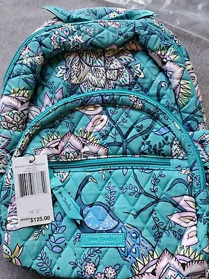 Vera Bradley Essential Compact Backpack Peacock Garden-exact-great Placement NEW • $44