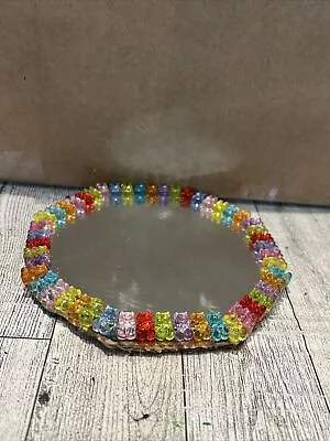 Mirror Vanity Tray Jewelry Perfume Holder Gummy Bear Trim 4Teen Girls Dresser • $17.50