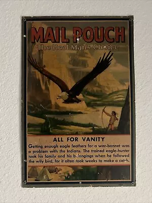 RARE 1930’s Mail Pouch Tobacco Litho Advertising “All For Vanity” • $99.99