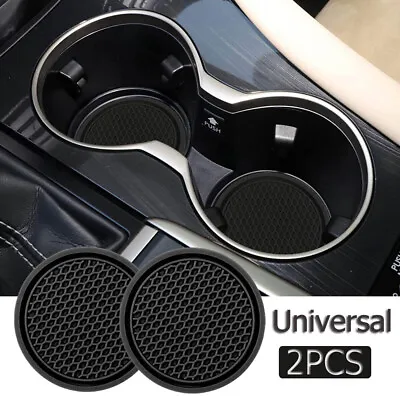 $7.95 • Buy 2x Black Universal Car Cup Holder Anti-Slip Insert Coaster Auto Car Accessories