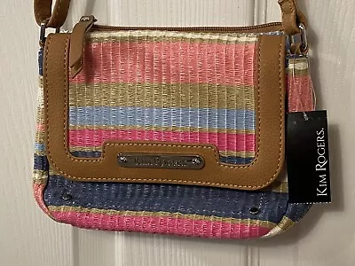 NWT Belk Kim Rogers Straw Woven Colorful Crossbody Purse • $15