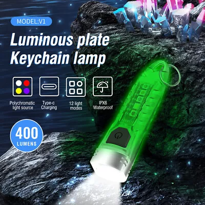 BORUiT Mini Pocket LED Flashlight Keychain Torch Rechargeable Light Lamp Camping • $13.99