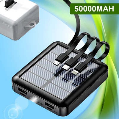 $24.89 • Buy Portable Solar Power Bank 50000mAh 4 Output Charger Fast Charging Power Charger