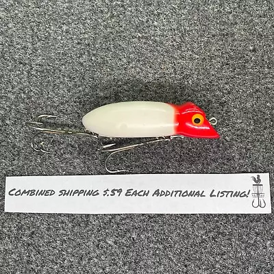 Vintage Herter's Mouse Vintage Topwater Fishing Lure 3  - White Red Head • $24.99