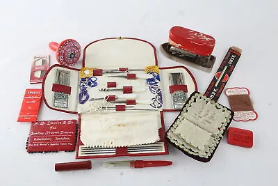 £10 • Buy 12 X Antique / Vintage HABERDASHERY Inc Advertising, Knitting Needles Etc
