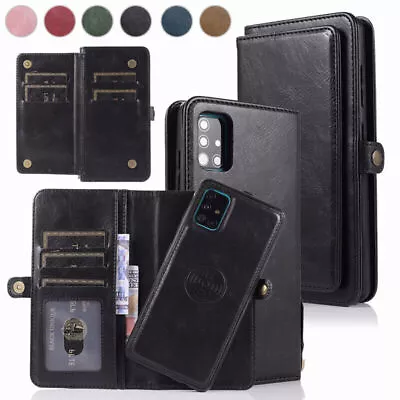 Removable Magnetic Flip Leather Wallet Card Case Cover For Samsung Galaxy Phones • $24.53