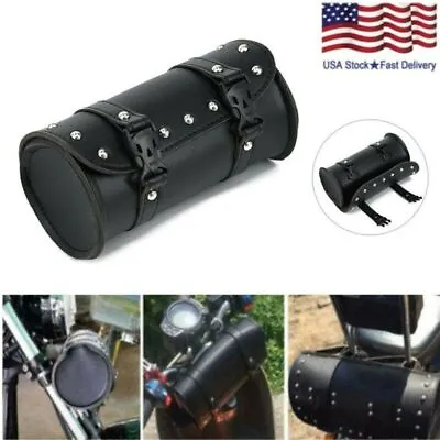 Motorcycle Front Fork Tool Bag Pouch Storage Luggage SaddleBag Leather Handlebar • $9.48