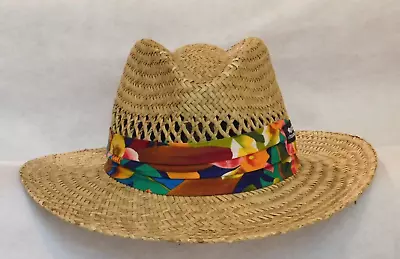 Vtg Original Panama Jack Straw Sun / Beach Hat W Fabric Band Size Small / Medium • $25