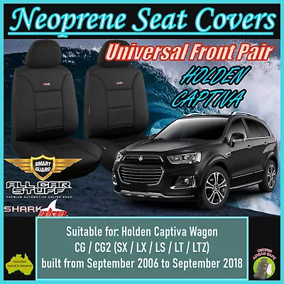 SharkSkin Front Seat Covers Suitable For Holden Captiva Wagon: 09/2006 - 09/2018 • $168.98