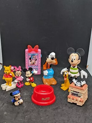 Disneyana Mickey Minnie Goofy Pluto Pooh Figurine Lot • $5.99