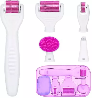 Derma Roller Facial Skin Care Cosmetic 6 In 1 Derma Roller Kit 0.25mm 300/720/12 • $55.08