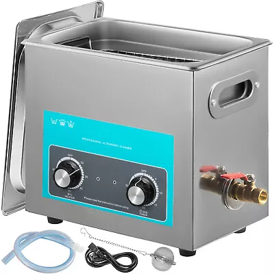 6-l Ultrasonic Cleaner With Heater Timer Coins Eyeglasses Water Drain • $104.99