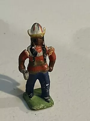 Vintage 1930s Japan Jointed Ceramic Indian Chief Soldier Figurine 3  Tall • $14.99